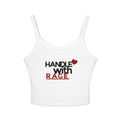 Handle With Rage Women’s Spaghetti Strap Tank Top — Graphic Crop Tank with Heart Accent